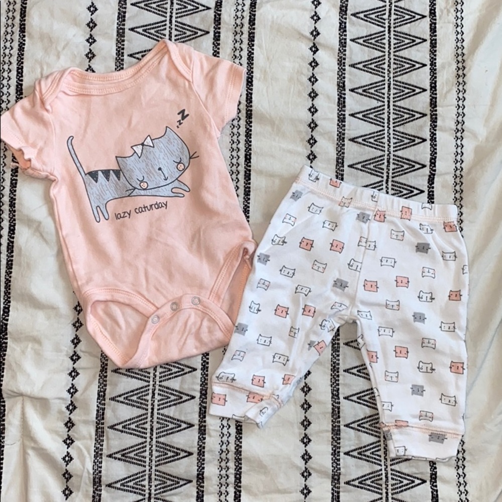Lazy Caturday matching set